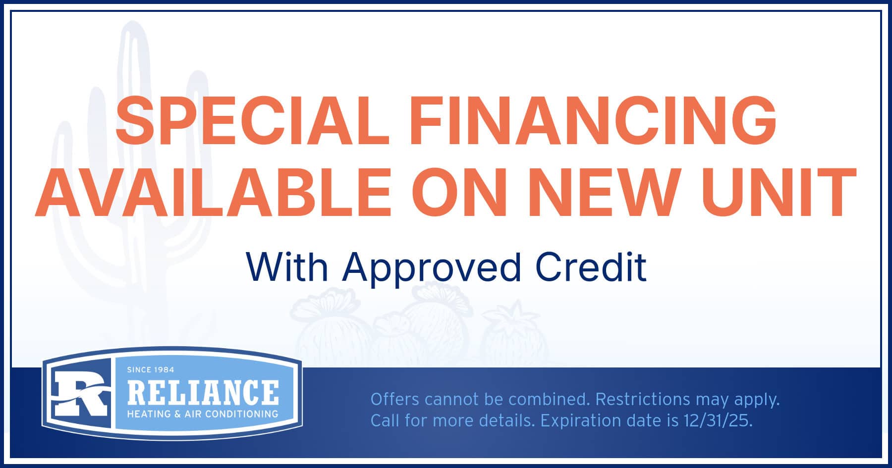 Special Financing Available on New Unit With Approved Credit.